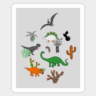 Dinosaur Desert - fun dinosaurs by Cecca Designs Sticker